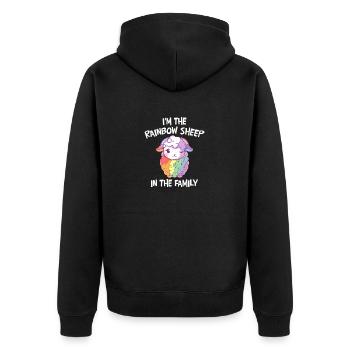 Je suis le mouton arc-en-ciel dans la famille LGBTQ Pride - Veste à capuche bio Premium Unisexe - noir - Dos - Nico (187cm)