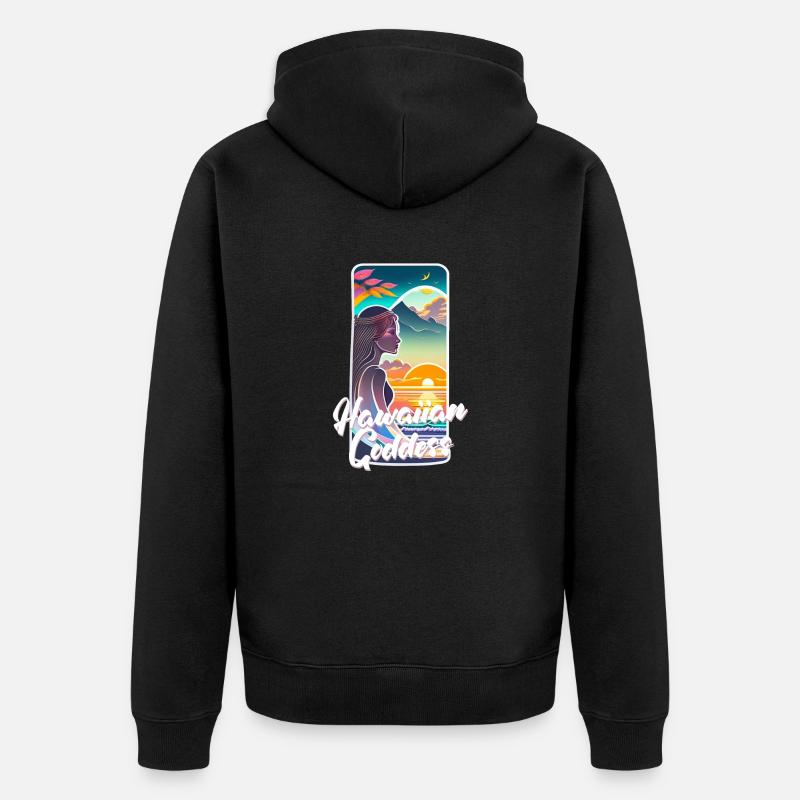 surf - deesse hawaiienne - Veste à capuche bio Premium Unisexe - noir