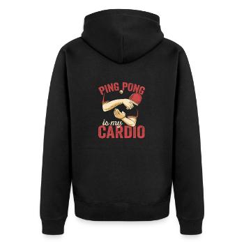 Ping Pong Is My Cardio Funny Table Tennis Racket - Unisex Premium Organic Zip Hoodie - black - Back - Nico (187cm)