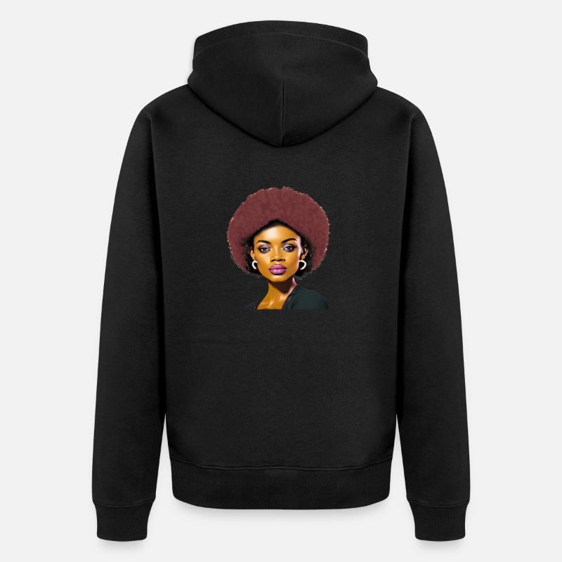 Dame à l’afro - Veste à capuche bio Premium Unisexe - noir