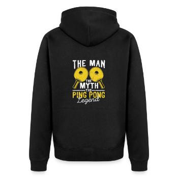 Der Mann Der Mythos Die Ping-Pong-Legende Tisch - Unisex Premium Bio Zip Hoodie - Schwarz - Hinten - Nico (187cm)