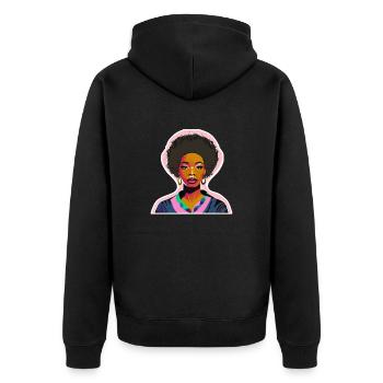 Black Lady - Unisex Premium Bio Zip Hoodie - Schwarz - Hinten - Nico (187cm)