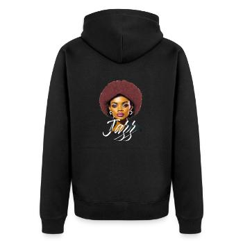 All that jazz, Vienna, New Orleans or anything else - Unisex Premium Organic Zip Hoodie - black - Back - Nico (187cm)