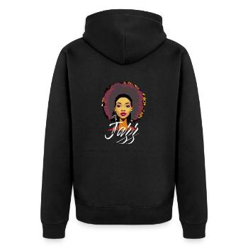 Tout ce jazz, Vienne, Nouvelle-Orléans - Veste à capuche bio Premium Unisexe - noir - Dos - Nico (187cm)