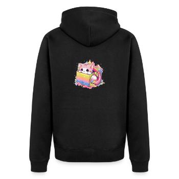 Cute Kitty Rainbow Pride LGBT Transgender Cat Pun - Unisex Premium Organic Zip Hoodie - black - Back - Nico (187cm)