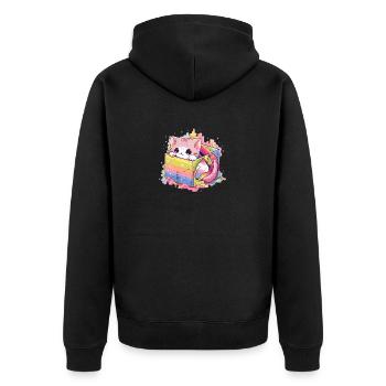 Mignon chat arc-en-ciel cool Groupe LGBT Lesbienne Gay Pun - Veste à capuche bio Premium Unisexe - noir - Dos - Nico (187cm)