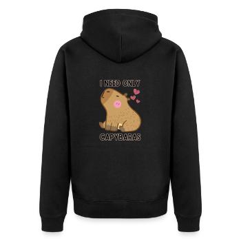 Je n’ai besoin que de capybaras J’adore les capybaras - Veste à capuche bio Premium Unisexe - noir - Dos - Nico (187cm)