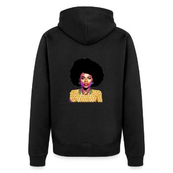 Femme noire - Veste à capuche bio Premium Unisexe - noir - Dos - Nico (187cm)