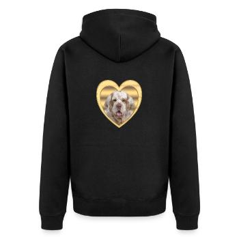 Clumber Spaniel - Dog Lover - Dog Heart - Unisex Premium Organic Zip Hoodie - black - Back - Nico (187cm)