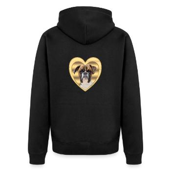 Boxeur allemand - Amoureux des chiens - Cœur de chien - Veste à capuche bio Premium Unisexe - noir - Dos - Nico (187cm)