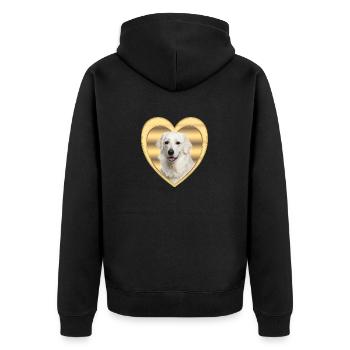 Kuvasz - Hundeliebhaber - Hunde Herz - Unisex Premium Bio Zip Hoodie - Schwarz - Hinten - Nico (187cm)