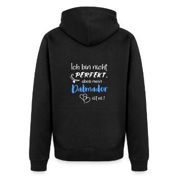 Perfekter Dalmador I Dalmatiner Labrador Mix - Unisex Premium Bio Zip Hoodie - Schwarz - Hinten - Nico (187cm)