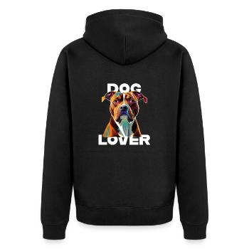 Amant des chiens American Stafford - Veste à capuche bio Premium Unisexe - noir - Dos - Nico (187cm)