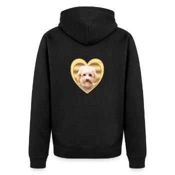 Zwergpudel - Hundeliebhaber - Hunde Herz - Unisex Premium Bio Zip Hoodie - Schwarz - Hinten - Nico (187cm)