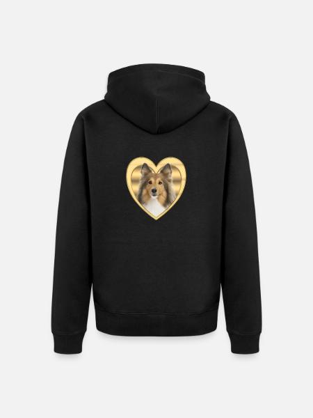 Sheltie - Dog Lover - Dog Heart - Unisex Premium Organic Zip Hoodie - black