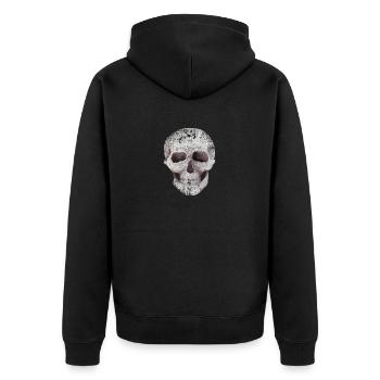Halloween Party Schädel Tod Skelett Kopf Knochen - Unisex Premium Bio Zip Hoodie - Schwarz - Hinten - Nico (187cm)
