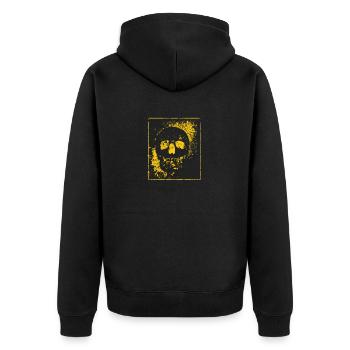 Halloween Party Skull Death Skeleton Head Bones - Unisex Premium Organic Zip Hoodie - black - Back - Nico (187cm)
