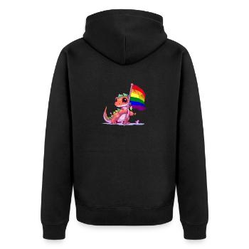 Dinosaure LGBT Pride Jeu de mots drapeau arc-en-ciel transgenre - Veste à capuche bio Premium Unisexe - noir - Dos - Nico (187cm)