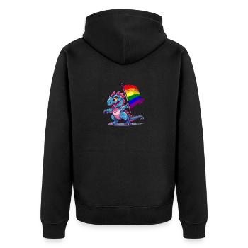 Dinosaure LGBT Pride Communauté lesbienne gay T-Rex - Veste à capuche bio Premium Unisexe - noir - Dos - Nico (187cm)