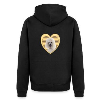 Poodle - Dog Lovers - Dogs Heart - Unisex Premium Organic Zip Hoodie - black - Back - Nico (187cm)