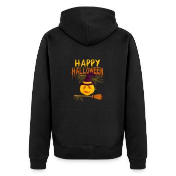 Happy Halloween Pumpkin Lovers Pumpkins Spooky - Unisex Premium Organic Zip Hoodie - black - Back - Nico (187cm)