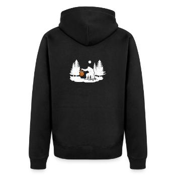Bigfoot Wears Pumpkin Latters Halloween Party - Unisex Premium Organic Zip Hoodie - black - Back - Nico (187cm)