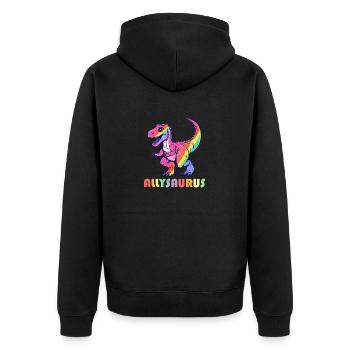 Allysaurus Dino LGBT Transgender Dinosaur Lover - Veste à capuche bio Premium Unisexe - noir - Dos - Nico (187cm)