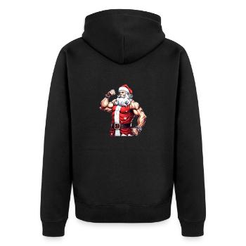 Père Noël déchiré : Noël avec le Père Noël musclé - Veste à capuche bio Premium Unisexe - noir - Dos - Nico (187cm)