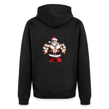Fléchir avec le Père Noël: Noël pour les gains de vacances Sa - Veste à capuche bio Premium Unisexe - noir - Dos - Nico (187cm)