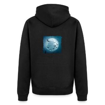 Bats in the full moon Halloween Creepy - Unisex Premium Organic Zip Hoodie - black - Back - Nico (187cm)