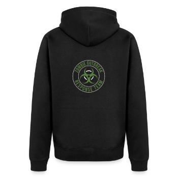 Zombie Outbreak Response Team Halloween Apocalypse - Unisex Premium Organic Zip Hoodie - black - Back - Nico (187cm)