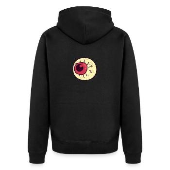 Spooky Scary Eyeball Funny Halloween Party Night - Unisex Premium Organic Zip Hoodie - black - Back - Nico (187cm)