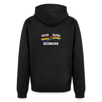 Rock Paper Scissors Funny Lesbian Pride LGBT Fun - Veste à capuche bio Premium Unisexe - noir - Dos - Nico (187cm)