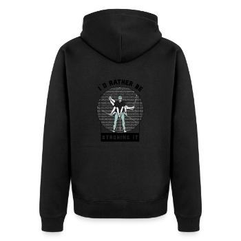Je préfère le caresser - Veste à capuche bio Premium Unisexe - noir - Dos - Nico (187cm)