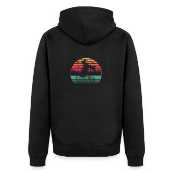 Cycling Witch Funny Cycling Lovers - Unisex Premium Organic Zip Hoodie - black - Back - Nico (187cm)