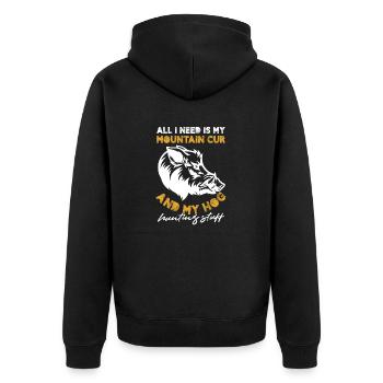 Tout ce dont j’ai besoin, c’est de Mountain Cur et de Hog Hunting - Veste à capuche bio Premium Unisexe - noir - Dos - Nico (187cm)