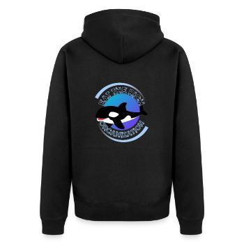 Mangez l’océan riche orque orcanisation - Veste à capuche bio Premium Unisexe - noir - Dos - Nico (187cm)