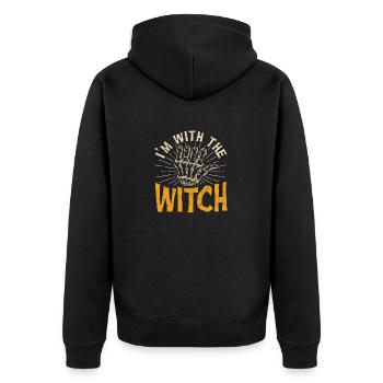 I'm with the Witch Funny Couple Husband - Unisex Premium Organic Zip Hoodie - black - Back - Nico (187cm)
