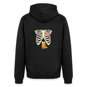 Daddy Skeleton Halloween Beer Pizza Drôle Enceinte - Veste à capuche bio Premium Unisexe - noir - Dos - Nico (187cm)