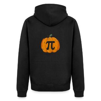 Pumpkin Pi Day Math Funny Halloween Thanksgiving - Unisex Premium Organic Zip Hoodie - black - Back - Nico (187cm)