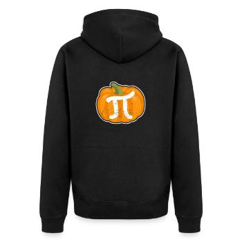 Pumpkin Pi Day Math Funny Halloween Thanksgiving - Unisex Premium Organic Zip Hoodie - black - Back - Nico (187cm)