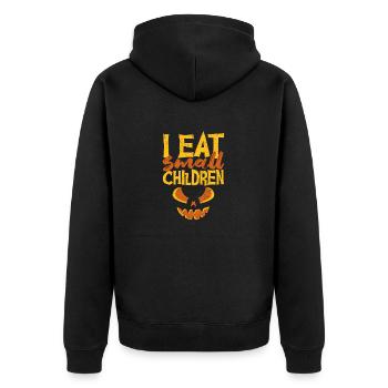 Je mange des jeunes enfants annonce de grossesse - Veste à capuche bio Premium Unisexe - noir - Dos - Nico (187cm)