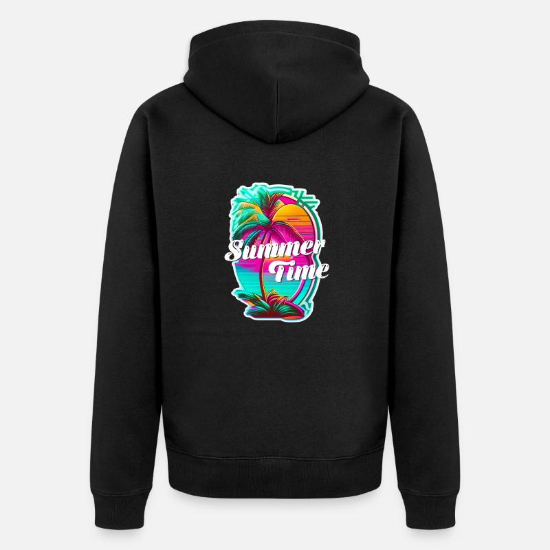 summer time - plage et été - Veste à capuche bio Premium Unisexe - noir