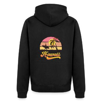 Hawaï Surf Beach Design - Veste à capuche bio Premium Unisexe - noir - Dos - Nico (187cm)