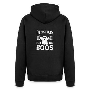 I'm only funny here because of the boos - Unisex Premium Organic Zip Hoodie - black - Back - Nico (187cm)