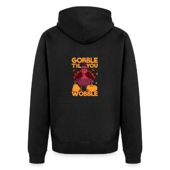 Gobble Til You Wobble Thanksgiving Day Mangez de la dinde - Veste à capuche bio Premium Unisexe - noir - Dos - Nico (187cm)