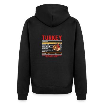 Funny Thanksgiving Day Food Turkey Diet - Unisex Premium Organic Zip Hoodie - black - Back - Nico (187cm)