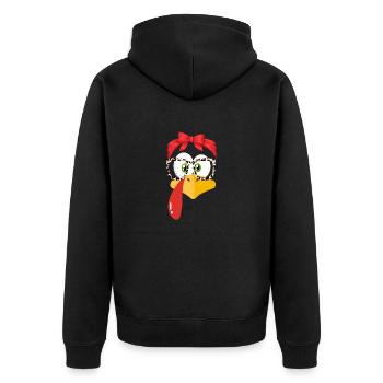 Turkey Face Leopard Print Glasses Thanksgiving - Unisex Premium Organic Zip Hoodie - black - Back - Nico (187cm)