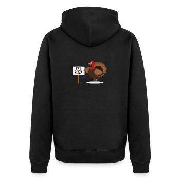 Turquie Automne Nourriture Pizza Végétalien Drôle Merci - Veste à capuche bio Premium Unisexe - noir - Dos - Nico (187cm)