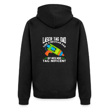 Laser Player Dad Comme un papa ordinaire mais beaucoup - Veste à capuche bio Premium Unisexe - noir - Dos - Nico (187cm)